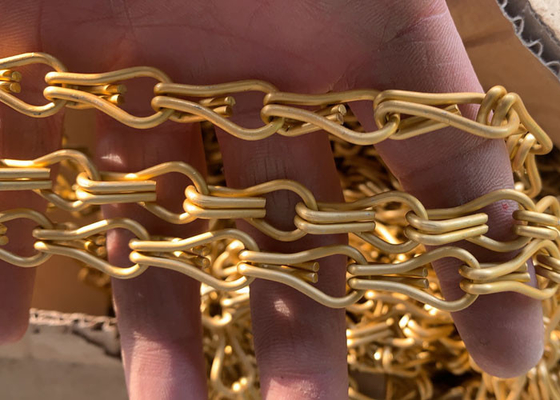 Customized 1.9mm Chain Link Screen Curtain Anodized Multiple Colors Decoration Aluminum
