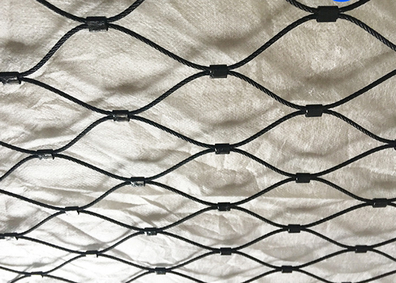 25x25mm Black Oxide Wire Rope Stainless Steel Safety Netting Customized 2.0 Mm