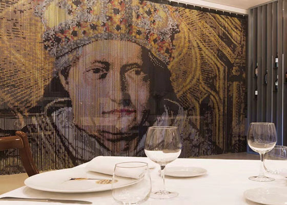 2মিমি অ্যালুমিনিয়াম চেইন লিঙ্ক পর্দা রূপালী সোনালী লাল কালো