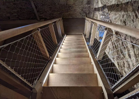 স্টেইনলেস স্টীল তারের জাল 304 50x50mm গর্ত ব্যালুস্ট্র্যাড নেট