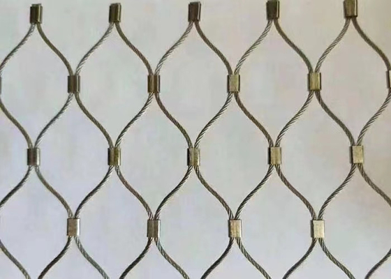 316 স্টেইনলেস স্টীল বোনা Ferrule তারের দড়ি জাল জন্য চিড়িয়াখানা পাখি