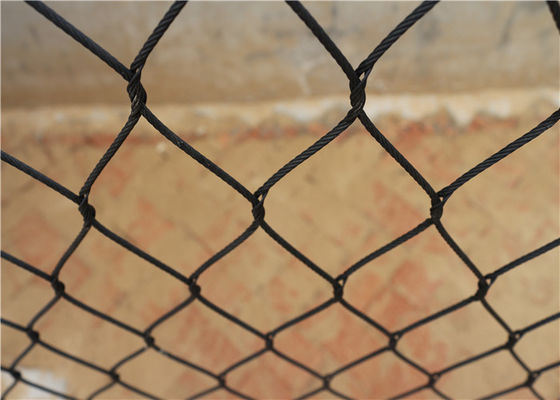 এন্টি UV Ferrule কালো অক্সাইড ওয়্যার দড়ি, বোনা ওয়্যার দড়ি চিড়িয়াখানা মেষ CE অনুমোদিত