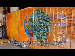 সোনার রঙের চেইন লিঙ্ক পর্দা অ্যানোডাইজড অ্যালুমিনিয়াম দরজা সজ্জা